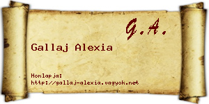 Gallaj Alexia névjegykártya